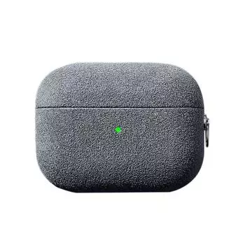 Итальянский замшевый кожаный чехол для Airpods 4 Роскошный суперкар кожаный чехол для Airpod Q4Q8 Gray-for airpods 4