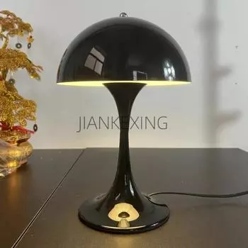 Итальянское искусство Простой дизайн Декор комнаты Кабинет Спальня Прикроватное украшение Высококачественная настольная лампа в форме гриба Атмосферная защита глаз UK Plug белый