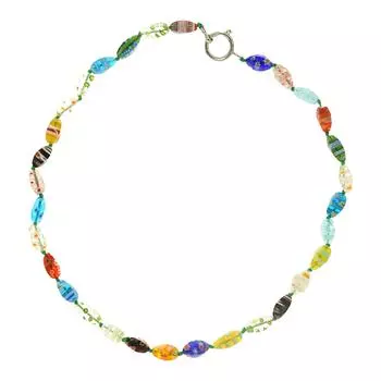 Итальянское ожерелье из бисера для женщин Уникальные бусины в стиле мурано Ключичная цепочка Ручная работа Ожерелье для повседневной носки B