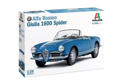 Italeri Alfa Romeo Giulia 1600 Spider Plastic Model with Japanese Instruction Manual IT3668JP 1/24 (Car)