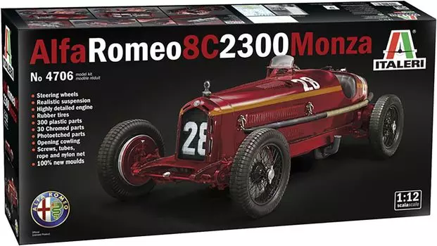 Italeri Italeri Alfa Romeo 8C 2300 Monza японская инструкция прилагается пластиковая модель IT4706 1/12