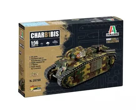 Italeri WW2 Франция тяжелый танк B1 bis пластиковая модель IT25766 1/56