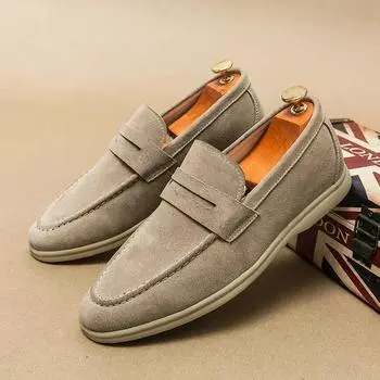 Italian Genuine Leather Men s Casual Shoes Fashion Business Loafers for Men Formal Shoes Designer Moccasins Lightweight Driving 38 чёрный
