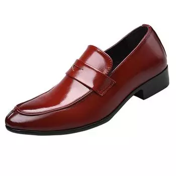 Italian Holfredterse Men Oxford Brogues Formal Faux Leather Office Wide Fit Wedding Slip On Casual Business Flat Shoes 16-8833 41
