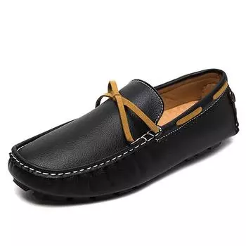 Italian Leather Man Loafers Designer Slip on Driving Shoes Men Soft Loafers Big Size 36-48 Italian Shoes Moccasins Casual Flats 36 чёрный