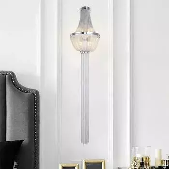 Italian Light Luxury Retro Wall Lamp Living Room Villa Hotel Aisle Background Creative Decorative Black Tassel Warm light чёрный