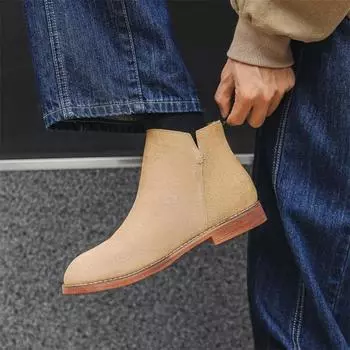 Итальянские мужские ботинки челси из натуральной кожи 2024 года, классические модные туфли челси с высоким берцем, брендовые удобные ботильоны для отдыха на природе 37