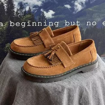 Italian Men Genuine Leather Loafers High Quality Designers Tassel Casual Leather Driving Shoes Comfy Soft Flats Handmade Shoes 38 чёрный