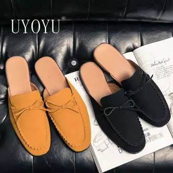 Italian Mens Slippers Suede Leather Loafers Moccasins Outdoor Sandals Male Casual Shoes for Men Summer Designer Brand Shoes 2024 37
