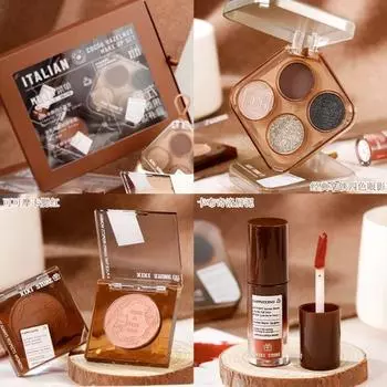 Italian Style Cocoa Makeup Lip Gloss Natural Blush Shimmer Eyeshadow Beauty Kit 3 в 1, набор для макияжа из 3 предметов, 1 предмет