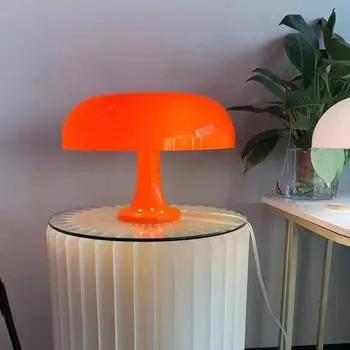 Италия Дизайнерская светодиодная настольная лампа в виде гриба для гостиницы, спальни, прикроватной тумбочки, гостиной, декоративное освещение, современные минималистичные настольные лампы USB plug оранжевый
