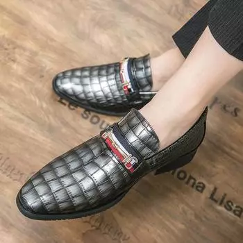 Италия остроносые кожаные туфли мужские повседневные туфли осенние кожаные лоферы офисные туфли для мужчин мокасины для вождения удобные без застежек 38 чёрный
