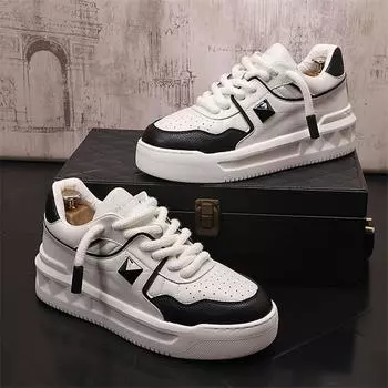 Италия Высокое качество Все белые мужские кожаные повседневные туфли Increase Simple Pure Black Sneakers Дышащие кроссовки роскошные туфли 38 черный белый