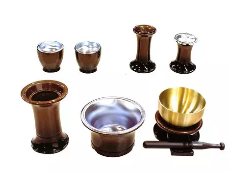 предмет Kyuka Kobo Буддийский алтарь PC Буддийский набор принадлежностей для алтаря Буддийский набор принадлежностей для алтаря Курильница Подставка для цветов Подставка для огня Ароматическая палочка Будда янтарь