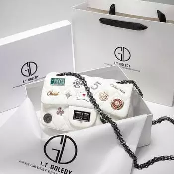 ITGDLEDY женская роскошная кожаная сумка через плечо с цепочкой-медалью - выпуск 2021 г.