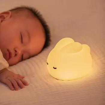 ITMIAYA Кролик Ночной Кормящий USB 2 уровня 2700K Теплый светодиод Таймер выключения Силиконовый светодиод Непрямой Спальня Милый Кролик Прикроватный Роды Предварительный Свет, Свет, Свет,