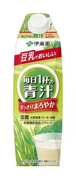 Itoen Питьевой стакан зеленого сока каждый раз, когда выдержанное соевое молоко с бумагой 1 л x 6 бутылок в день, смешать, закрыть, упаковать,