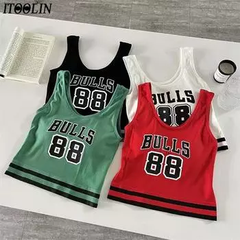 ITOOLIN Хлопковые женские топы на бретелях с подкладкой для бюстгальтера, милые укороченные топы, летние вязаные топы на бретельках для женщин, топы с открытыми плечами Fit For 40-60kg чёрный