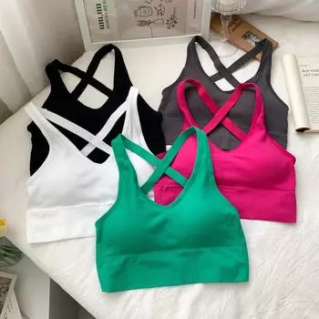 ITOOLIN летние женские однотонные укороченные топы с подкладкой, вязаные сексуальные майки на бретелях, женские топы с голым животом для женщин