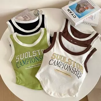 ITOOLIN повседневные майки для бега с подкладкой для бюстгальтера базовые женские короткие укороченные топы с буквами One Size кофейный