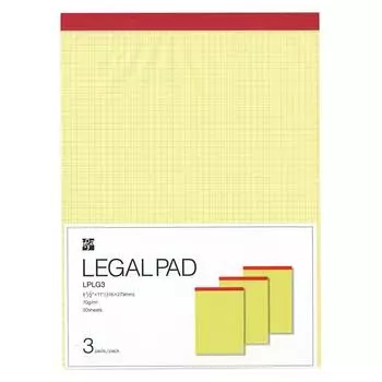 Itoya Legal Pad L pack grid 3-book