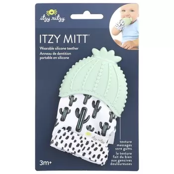 itzy ritzy, Itzy Mitt®, силиконовый ремешок, 3+ месяцев, кактус, 1 ремешок
