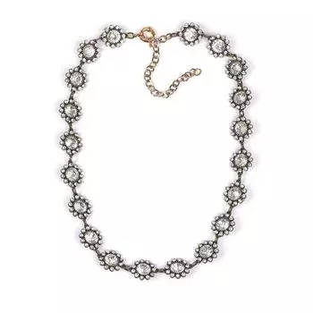 Иу, модное и универсальное ожерелье в стиле ретро с кристаллами и цветочными драгоценными камнями.