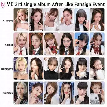 IVE 3-й сингл-альбом после Like Fan Sign Фотокарта K4U Soundwave Withmuu Mokket