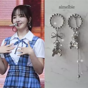 [IVE Liz Earrings] Серьги «Ты мой плюшевый мишка» — серебро, версия.