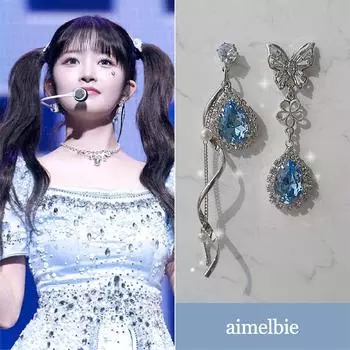 [IVE Rei Earrings] Серьги «Мелодия бабочки» — светлый сапфир