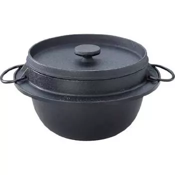 Iwachu 21085 Рис 3 эмаль совместима с Nanbu Ironware Кастрюля, чашки, черная, внутри, IH, чёрный