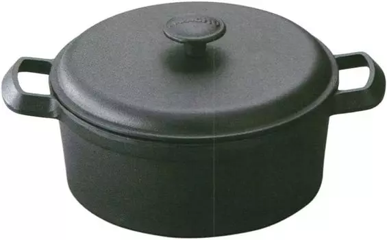 Iwachu Family Stew Pan Black Inner IH Nanbu Ironware 21619 18, Baked, Diameter 18.5cm, Compatible, чёрный