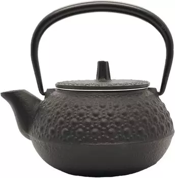 Чайник Iwachu Iron Kettle Combination, тип 3, новый, черепаховый панцирь, черный, без эмали, подходит для открытого огня Nanbu Tekki 12803, 0,32 л чёрный