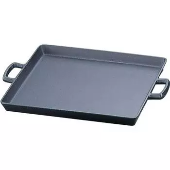 Iwachu Oil Plate Black Baked Inner Dimensions 30 x 27cm For Open Fire Nambu Ironware 23013 (Large)