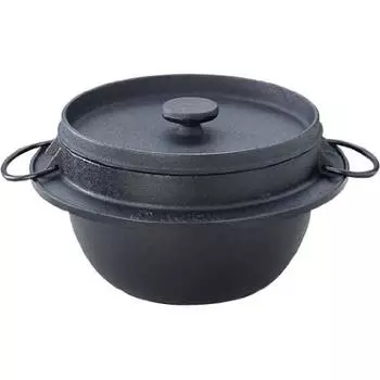 Iwachu Rice 2 эмалированная для прямого Nanbu Ironware 21084 горшок, чашки, черный, внутри, огонь, чёрный