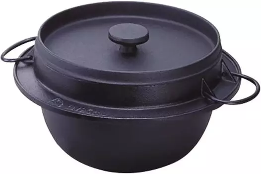 Iwachu Rice 5 Enameled Compatible with Nanbu Ironware 21086 Pot, Cups, Black, Inside, IH,