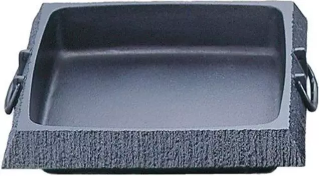 Iwachu Sukiyaki Stone Garden Corner, черный, внутренние размеры, 24 x IH Nanbu Ironware, 20027 Горшок, (большой), Выпечка, 24 см, Совместимо, чёрный