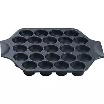 Iwachu Takoyaki 23 Holes IH Compatible Black Baked Nanbu Tekki 24025 Black Hole Diameter 4cm