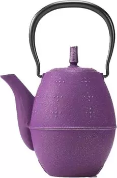 Iwachu Teapot Rice Enamel Inside Nambu Ironware 12387 Silver/Grape 0.6L