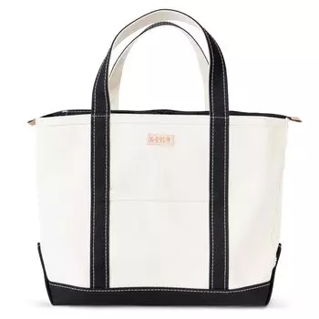 Iwafune Canvas Tote Bag Canvas Bag with Zipper Large Capacity Large Domestic Canvas Made in Japan Ship and Rock Basic Tote Women s (Black)
