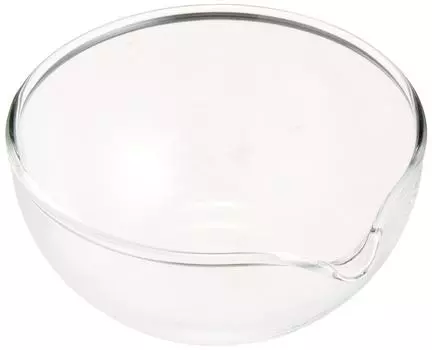 iwaki AGC Techno Glass Heat Resistant Glass Bowl with Spout 100ml Outer Diameter 9.3cm Microwave/Oven/Dishwasher Safe Wide Mouth Design for Easy Mix