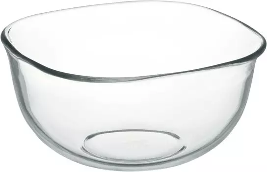 iwaki BC334 Стеклянная миска с внешним диаметром 20 x, термостойкая, квадратная, 20 см, 2,2 л чистый