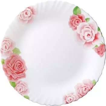 iwaki Glass Закаленное стекло Rose Большая микроволновая жаропрочная посуда, жаропрочная тарелка, столовые приборы, узор, тарелка, 25 см, безопасная, B22222-RS