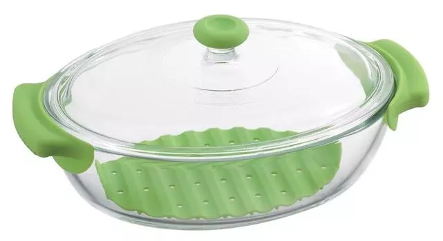 iwaki Heat Resistant Glass Range Cocotte Alentin Green 1.3L K652-G KT652-G зелёный