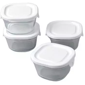 iwaki Iwaki Термостойкая стеклянная упаковка SS Petit White 220 мл Набор из 4 штук Маленькая упаковка Набор из 4 штук белый