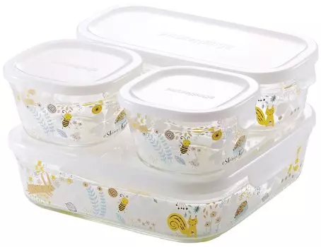 Иваки Термостойкий Стеклянный Герметичный Контейнер Shinji Kato Nordic Garden System Set Mini Pack Range & PS-PRNSNF4