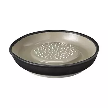 Iwami ware grater Large size Haretoke x Motosige Black Diameter 18cm x Height 4cm Grater Made in Japan Earthenware Ceramic Can be rubbed with one hand