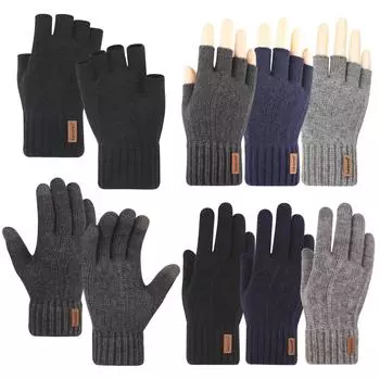 Iwarm Love Теплые вязаные перчатки из верблюжьей шерсти для мужчин и женщин Осенние холодостойкие перчатки для сенсорных экранов average size