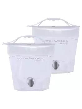 Iwatani Materials Water Washable Water Set of Comes with an Disaster Folds Compactly Tank, Bag, 5L, 2, Clear, WWB-5CL, Washable, Dry, Easy-to-Pour