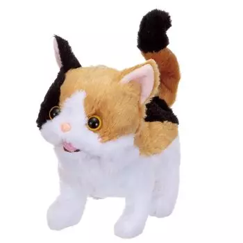 IWAYA Piccoline Mike Moving Stuffed Cat Stuffed Calico Cat Key Tail Happiness Cat ST Certified Width 90 x Height 160 x Depth 180mm 3327-3